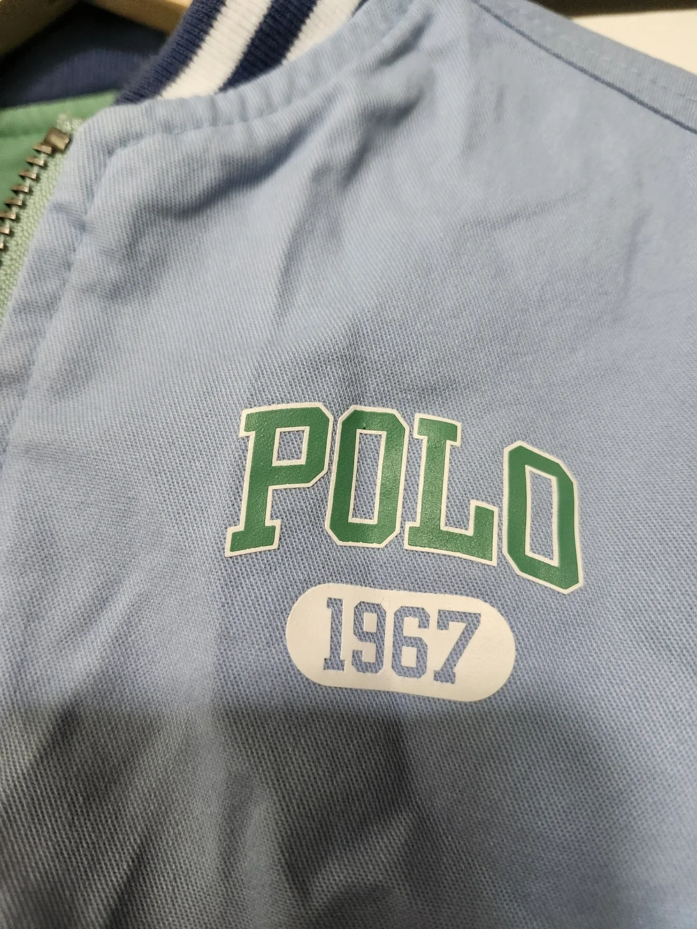 NWT Polo Ralph Lauren Boys 4T Reversible Varsity Bomber Jacket Green Blue